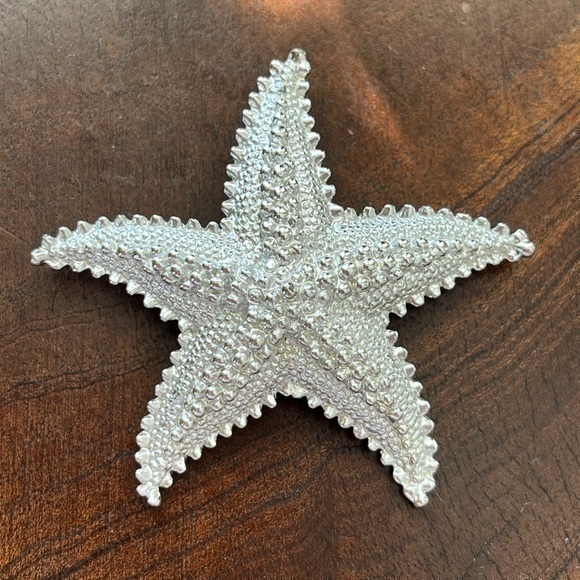 Jewelry - VINTAGE silver tone starfish brooch pin